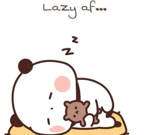 ❤️ Lazy af... paresseux, dormir, ours, mignon, af telegram sticker