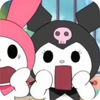❤ Kuromi Kuromi, Anime, Lindo, Pegatina, Dibujos animados, Sanrio telegram sticker