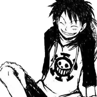 😄 Monkey D. Luffy One Piece Anime, Manga, One Piece, Monkey D. Luffy, Pirate, Chapeau de paille, Souriant telegram sticker
