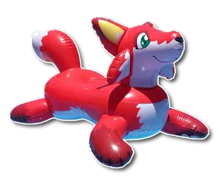 🦊 gonfiabile, volpe, giocattolo piscina, animale, estate, rosso, cartone animato telegram sticker