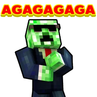 😂 AGAGAGAGA minecraft, creeper, game, block, character, meme telegram sticker