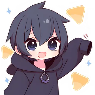 😯 Anime jongen, Kawaii, Schattig, Chibi, Anime, Manga telegram sticker