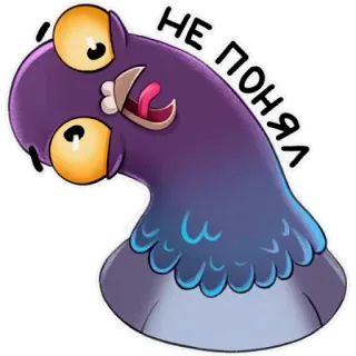 🤔 НЕ ПОНЯЛ bird, pigeon, cartoon, confused, sticker, funny telegram sticker