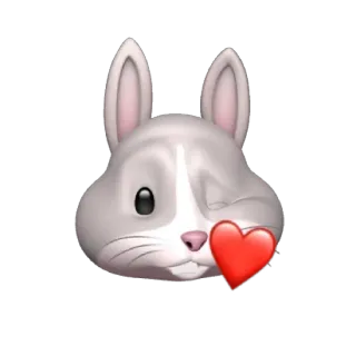 🐰 อีโมจิ, สัตว์, กระต่าย, กระต่าย, ความรัก, หัวใจ, น่ารัก whatsapp sticker