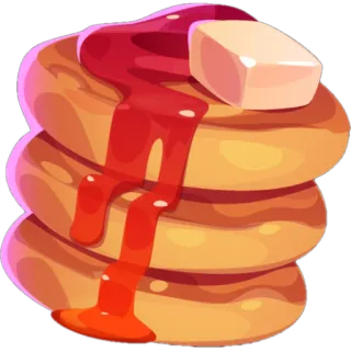 🥞 panquecas, comida, café da manhã, xarope, manteiga, sobremesa telegram sticker