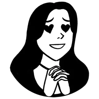 😍 cartone animato, occhi a cuore, amore, affetto, ragazza, donna telegram sticker