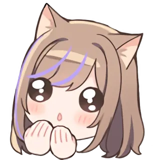 🥺 Аниме, Кот, Милый, Каваий, Мультфильм, Звериные уши, Чиби telegram sticker