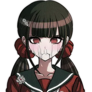 😭 Maki Harukawa Danganronpa V3: Killing Harmony Anime, Buồn, Khóc, Nữ sinh, Đẫm lệ telegram sticker
