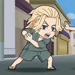 ⚜ Anime, Chibi, Cartoon, Blond, Charakter, Pose telegram sticker