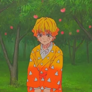 😔 Zenitsu Agatsuma Demon Slayer Anime, Demon Slayer, Zenitsu, Manga, Dessin animé, Personnage, Illustration, Art telegram sticker