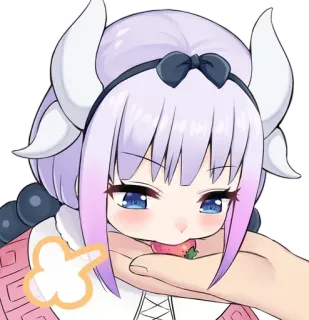 😍 Kanna Kamui Miss Kobayashi's Dragon Maid Anime, Kanna, Dragón, Lindo, Fresa telegram sticker