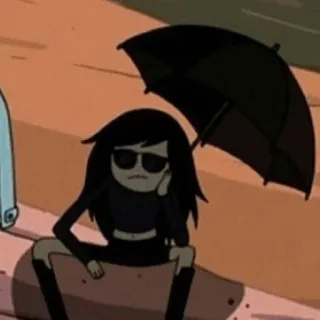 🖤 Marceline Adventure Time Марселин, Время приключений, Мультфильм, Зонт, Вампир, Аниме, Cartoon Network telegram sticker