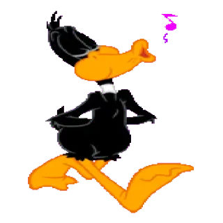🙃 Daffy Duck Мультфильм, Утка, Смешно, Показывать средний палец, Средний палец telegram sticker