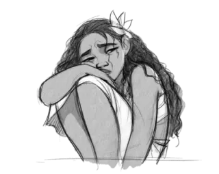 😞 Moana traurig, Disney, Cartoon, Figur, Film whatsapp sticker