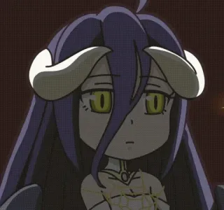 🙂 Albedo Overlord 애니메이션, 악마, SD캐릭터, 판타지, 귀여운 telegram sticker