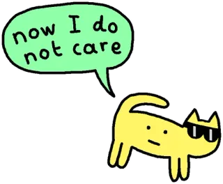 😹 now I do not care gato, gafas de sol, actitud, despreocupado telegram sticker