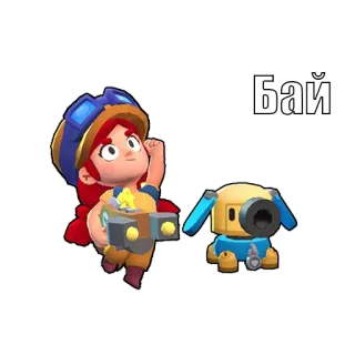 👋 Бай Cartoon, Figur, Roboter, Brawl Stars telegram sticker