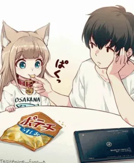 ✨ OSAKANA Аниме, Еда, Милый, Перекус, Продукты, Чипсы whatsapp sticker