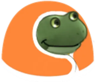 🌝 rana, lindo, dibujos animados, animal, naranja whatsapp sticker