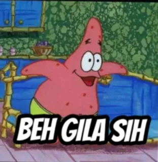 🥴 Patrick Star BEH GILA SIH cartoon, patrick star, beh gila sih, spongebob squarepants, funny, meme telegram sticker