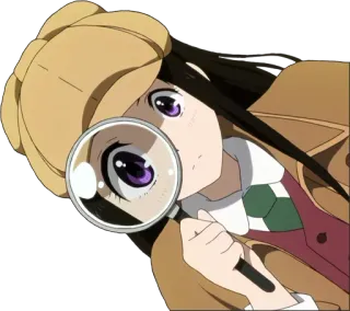 🔍 Anime, Detektiv, Lupe, Ermittlung, Krimi, Mädchen telegram sticker