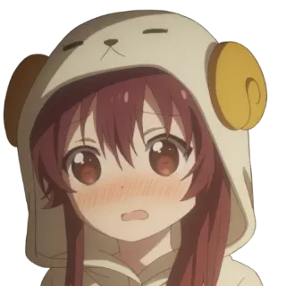 😳 アニメ, 女の子, 可愛い, キャラクター, パーカー, 羊 telegram sticker