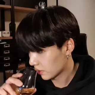 🌻 person, drinking, alcohol, beverage, glass, indoor telegram sticker