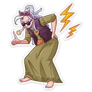 👌 wanita, tua, sihir, mantra, penyihir, petir telegram sticker