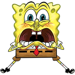 😱 SpongeBob SquarePants spongebob, schreien, cartoon, nickelodeon, schrei whatsapp sticker