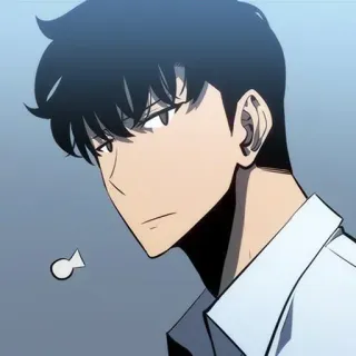 ♾ Anime, Uomo, Serio, Sicuro di sé, Webtoon telegram sticker