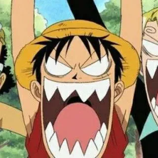 👒 Monkey D. Luffy One Piece Anime, Manga, Pirata, Sombrero de paja, Divertido telegram sticker