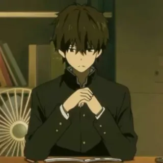 💞 Houtarou Oreki Hyouka Anime, Personaggio, Maschile, Uniforme scolastica, Hyouka, Houtarou Oreki telegram sticker