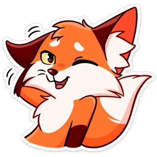 😉 zorro, dibujos animados, animal, lindo, pegatina telegram sticker