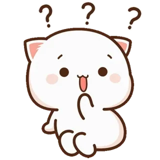 💬 кот, вопрос, милый, мультфильм, в замешательстве, стикер, животное whatsapp sticker