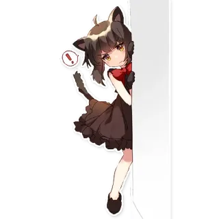 👀 Anime, Mangá, Nekomimi, Kawaii, Garota, Fofo, Orelhas de animais telegram sticker