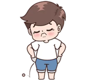 💸 dessin animé, triste, pleurer, garçon, contrarié, emoji telegram sticker