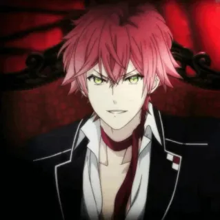 🕸 Ayato Sakamaki Diabolik Lovers Anime, Vampir, Rote Haare, Grüne Augen, Ayato Sakamaki, Diabolik Lovers, Anime Charakter telegram sticker