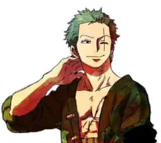 😅 Roronoa Zoro One Piece anime, one piece, roronoa zoro, sword, pirate, character telegram sticker