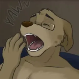 🥱 YAWN animal, dog, yawn, tired, anthropomorphic whatsapp sticker