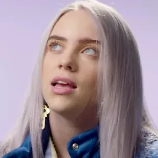 💧 Billie Eilish Billie Eilish, นักร้อง, ภาพเหมือน, เพลง telegram sticker