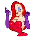 😭 Jessica Rabbit Who Framed Roger Rabbit cartone animato, personaggio, Jessica Rabbit, triste, piangente telegram sticker