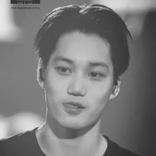 🗝 Kai COSMIC DUST จักรวาล, ฝุ่น, kpop, exo, ไค, ไอดอล, นักร้อง, ขาวดำ telegram sticker