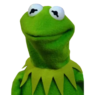 😐 Kermit Кермит, лягушка, маппет, персонаж, кукла whatsapp sticker