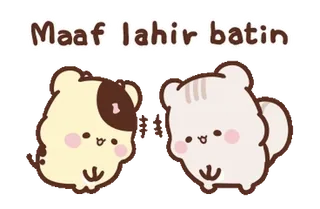 ๐ Maaf lahir batin carino, animali, orsi, scuse, Eid al-Fitr whatsapp sticker