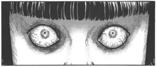 👁 สยองขวัญ, มังงะ, ดวงตา, น่าขนลุก, Junji Ito whatsapp sticker