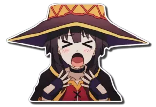 😫 Megumin Konosuba Anime, Konosuba, Megumin, Explosion, Waifu, Isekai whatsapp sticker