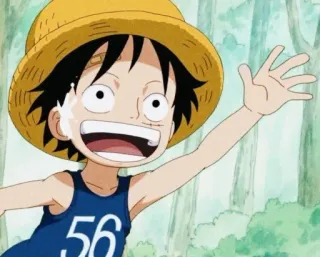 😃 Luffy One Piece Anime, Kartun, Monkey D. Luffy, One Piece, Anak laki-laki, Anak telegram sticker