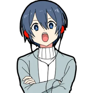 🎶 anime, chico, sorprendido, impactado, emocionado telegram sticker