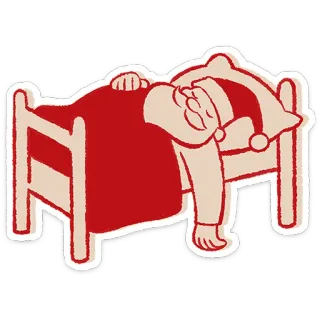 🎅 睡眠, 睡觉, 床, 枕头, 懒 telegram sticker