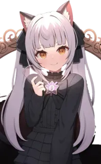 😳 Anime, Neko girl, Manga, Mignon, Kawaii, Illustration telegram sticker